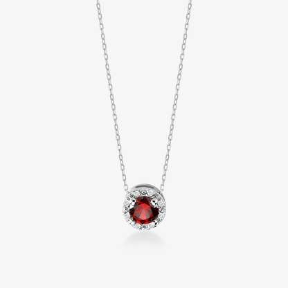 Collier pendentif avec cadre en or 14 carats serti de 1/33 CT de diamant et de 1/3 CT de rubis T.W.