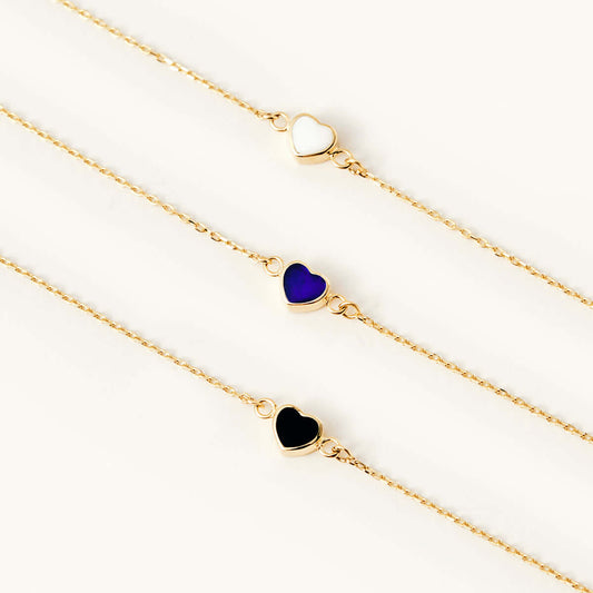 Navy Blue Heart Bracelet