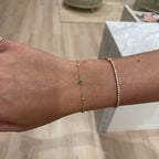 Diamond Station Bracelet with Birthstone