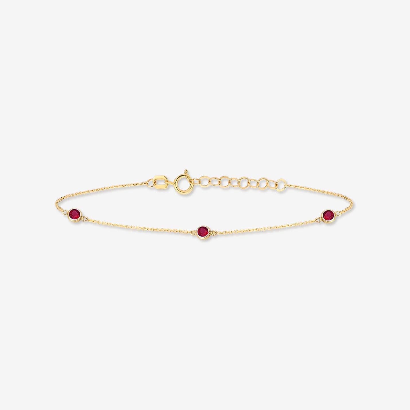 Gelin 1 CT. T.W. Ruby Station Bracelet in 14K Gold, Adjustable – Gelin ...