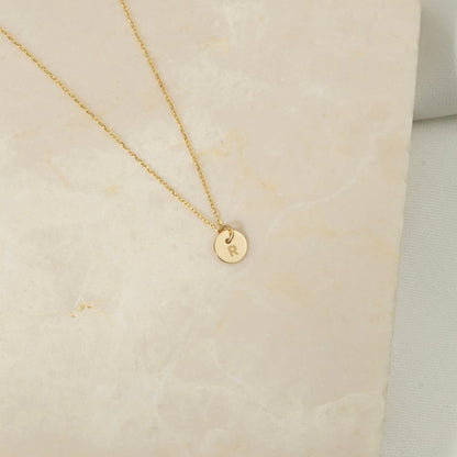 Engravable Coin Necklace in 14K Solid Gold