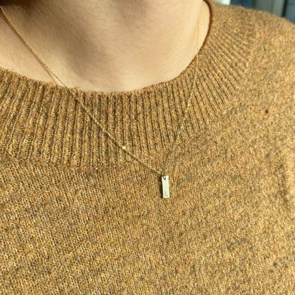 Custom Bar Necklace in 14K Solid Gold