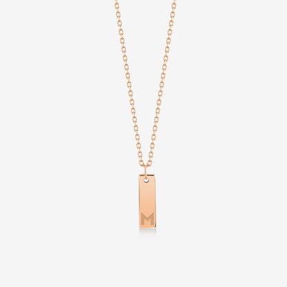 Custom Bar Necklace in 14K Solid Gold