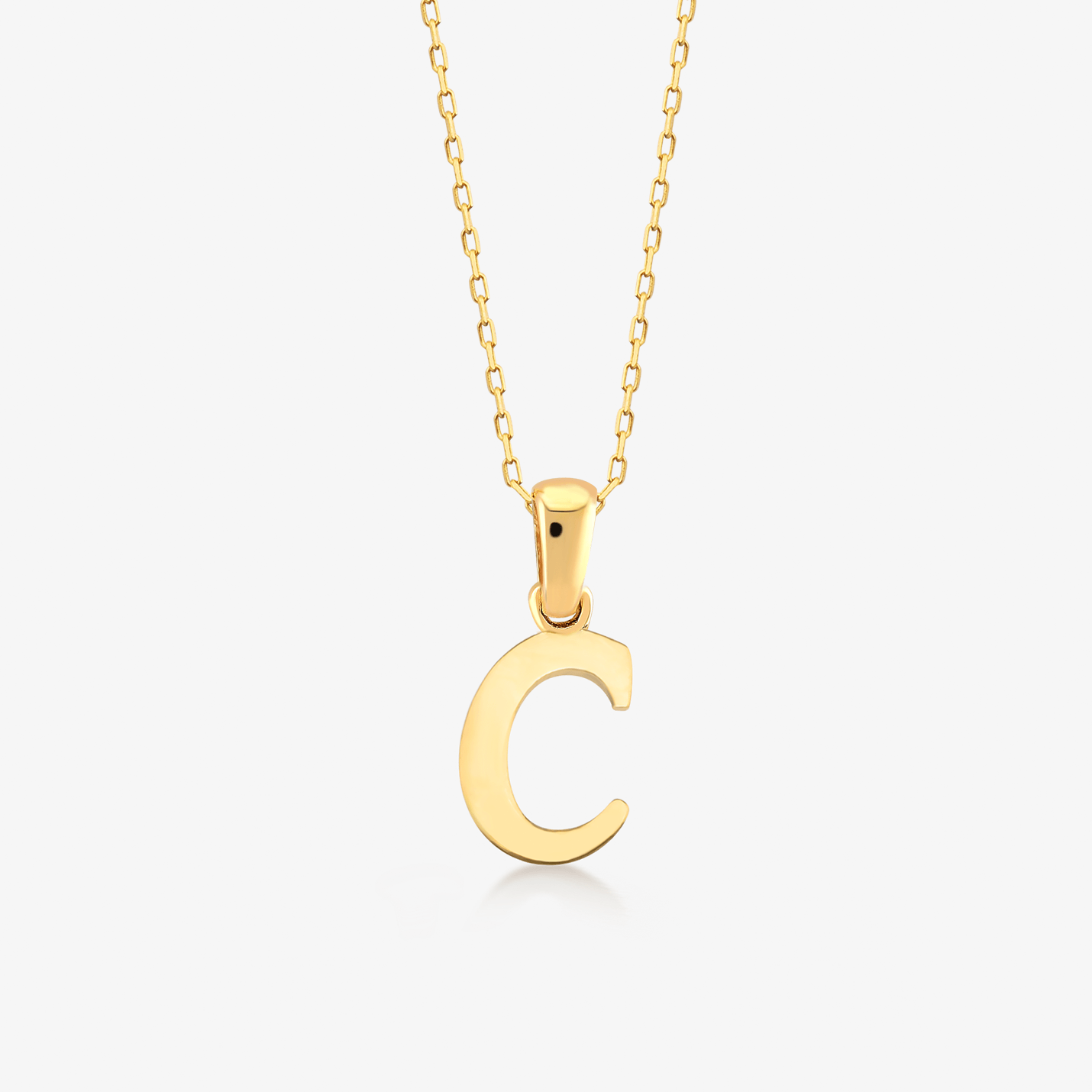 Script Letter Necklaces in 14K Solid Gold