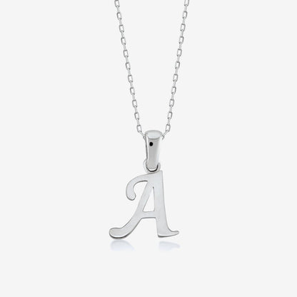 Script Letter Necklaces in 14K Solid Gold