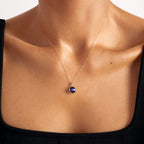 Navy Blue Evil Eye Necklace
