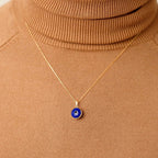 Navy Blue Evil Eye Necklace