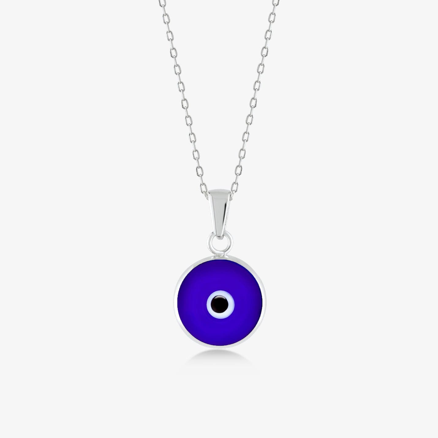 Collier œil maléfique bleu marine en or massif 14 carats