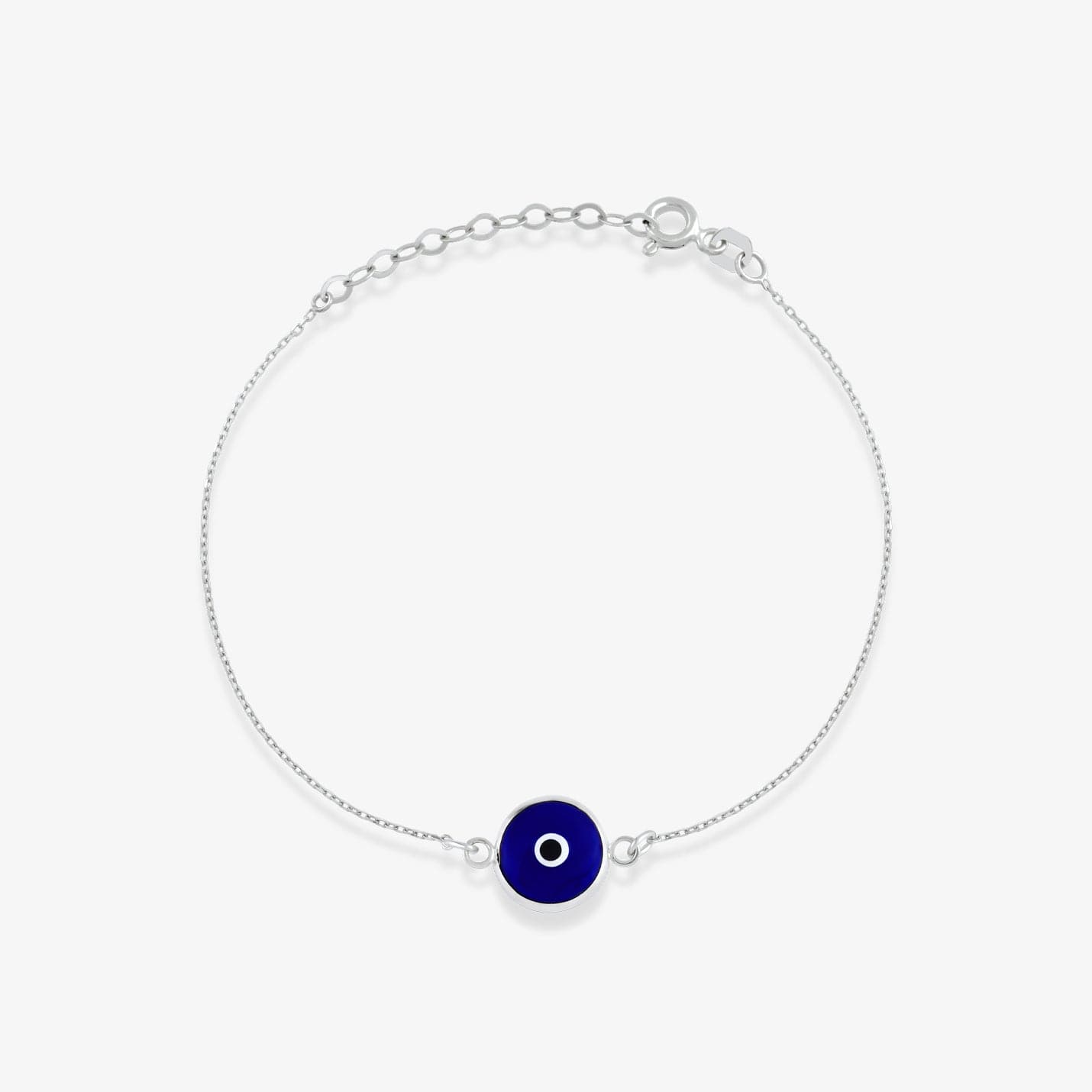 Bracelet Œil maléfique bleu marine en or 14 carats, ajustable.