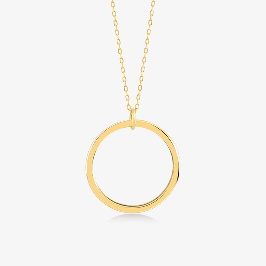 Circle Pendant Necklace in 14K Solid Gold