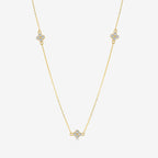 Diamond Flower Station Necklace
