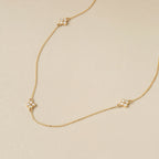 Diamond Flower Station Necklace