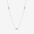 Diamond Flower Station Necklace