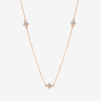 Diamond Flower Station Necklace