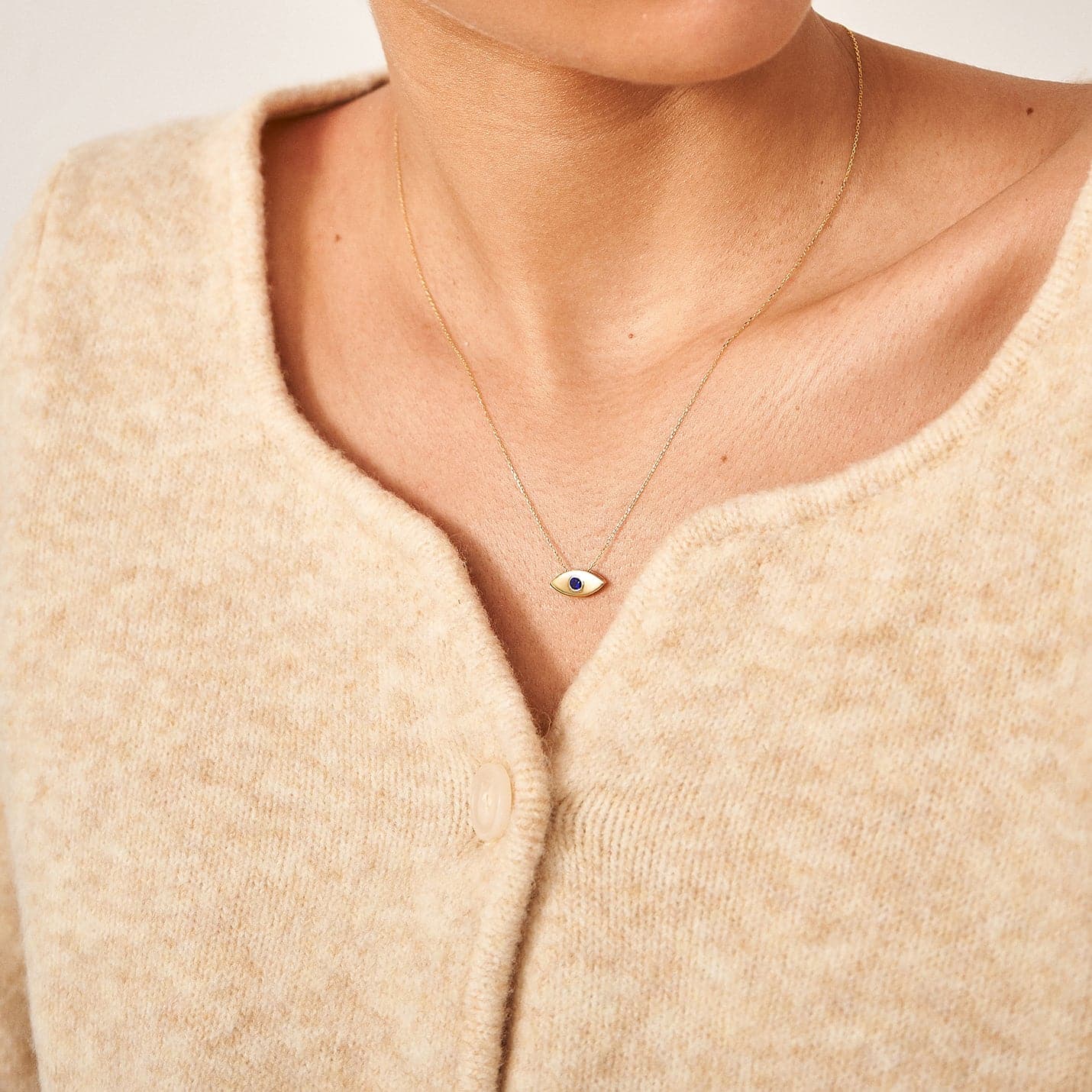 Sapphire Evil Eye Necklace