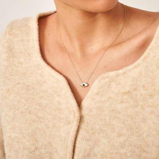 Sapphire Evil Eye Necklace