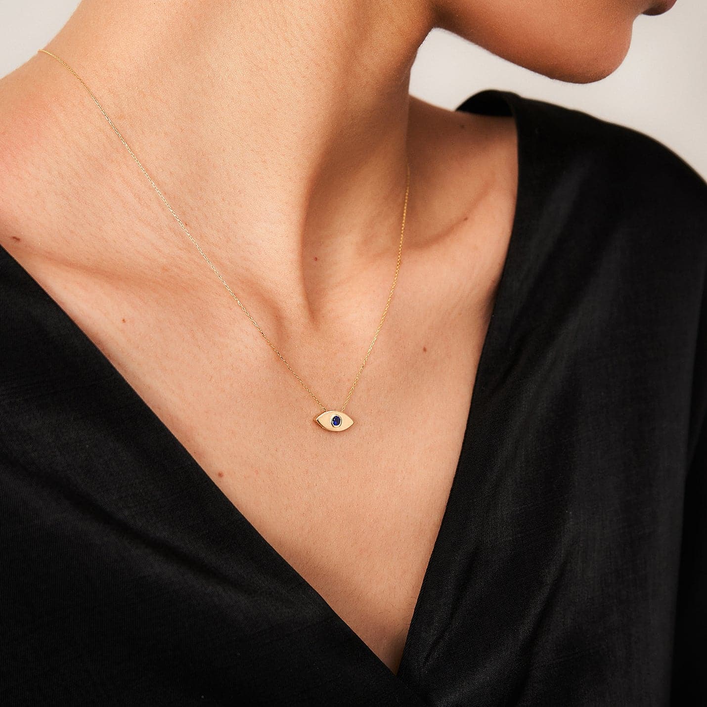 Sapphire Evil Eye Necklace