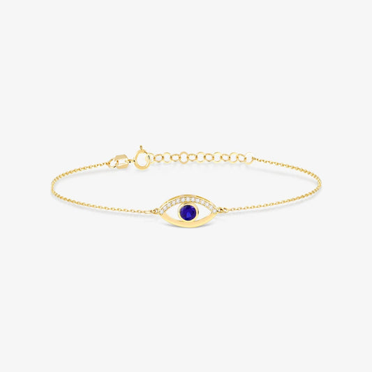 Diamond & Sapphire Open Heart Bracelet