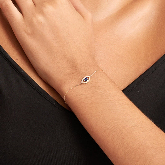 Diamond & Sapphire Open Heart Bracelet