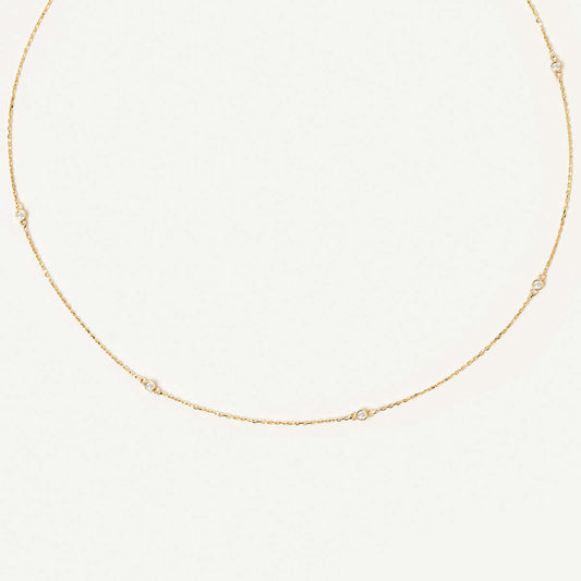 Solitiare Diamond Station Necklace
