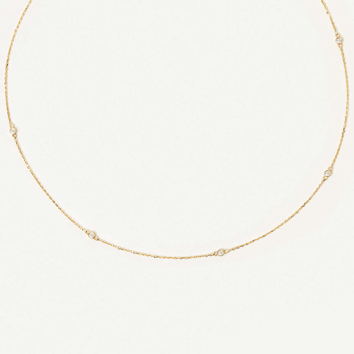 Solitiare Diamond Station Necklace