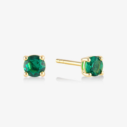 3/8 CT. T.W. Emerald Solitaire Stud Earrings in 14K Solid Gold