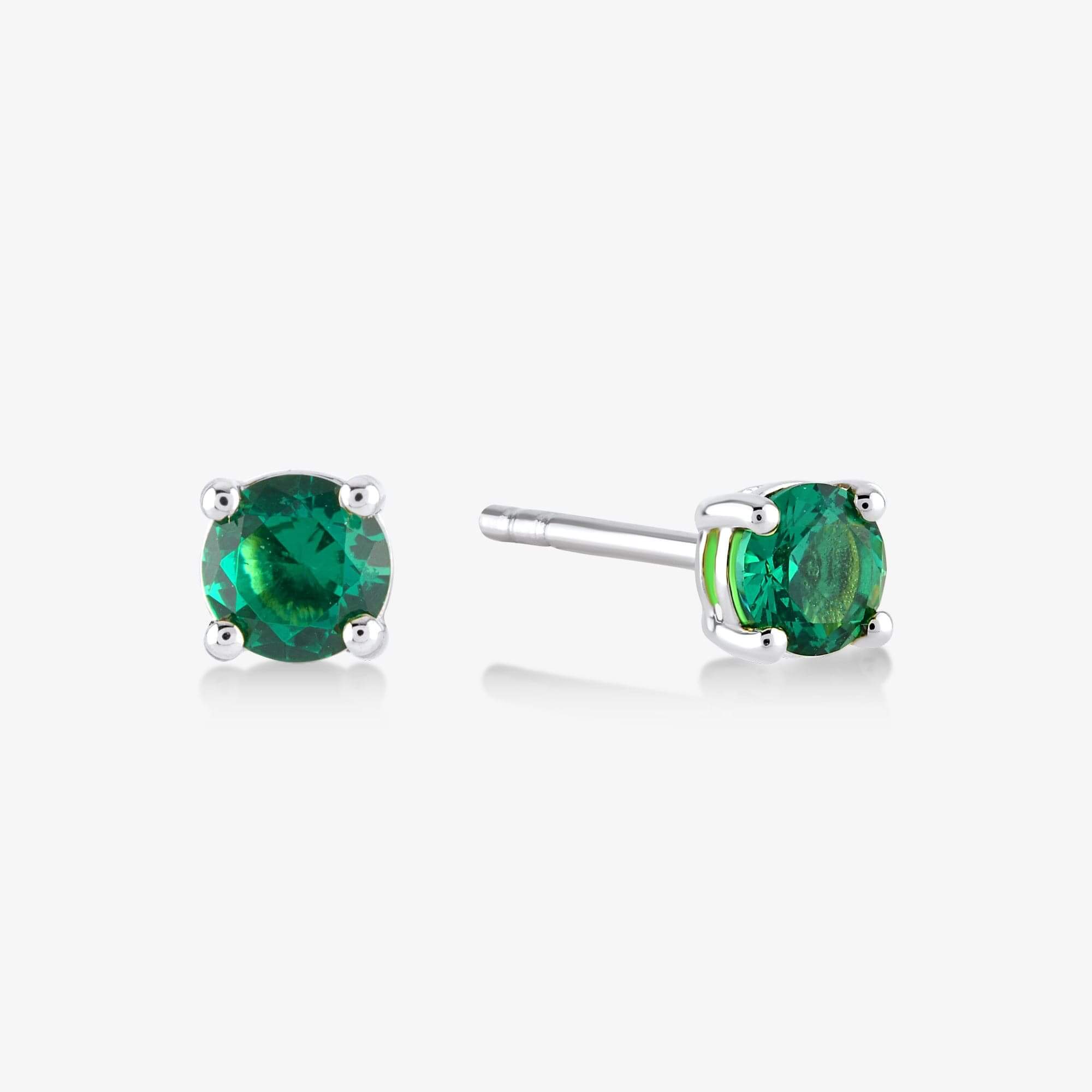Emerald Solitaire Stud Earrings