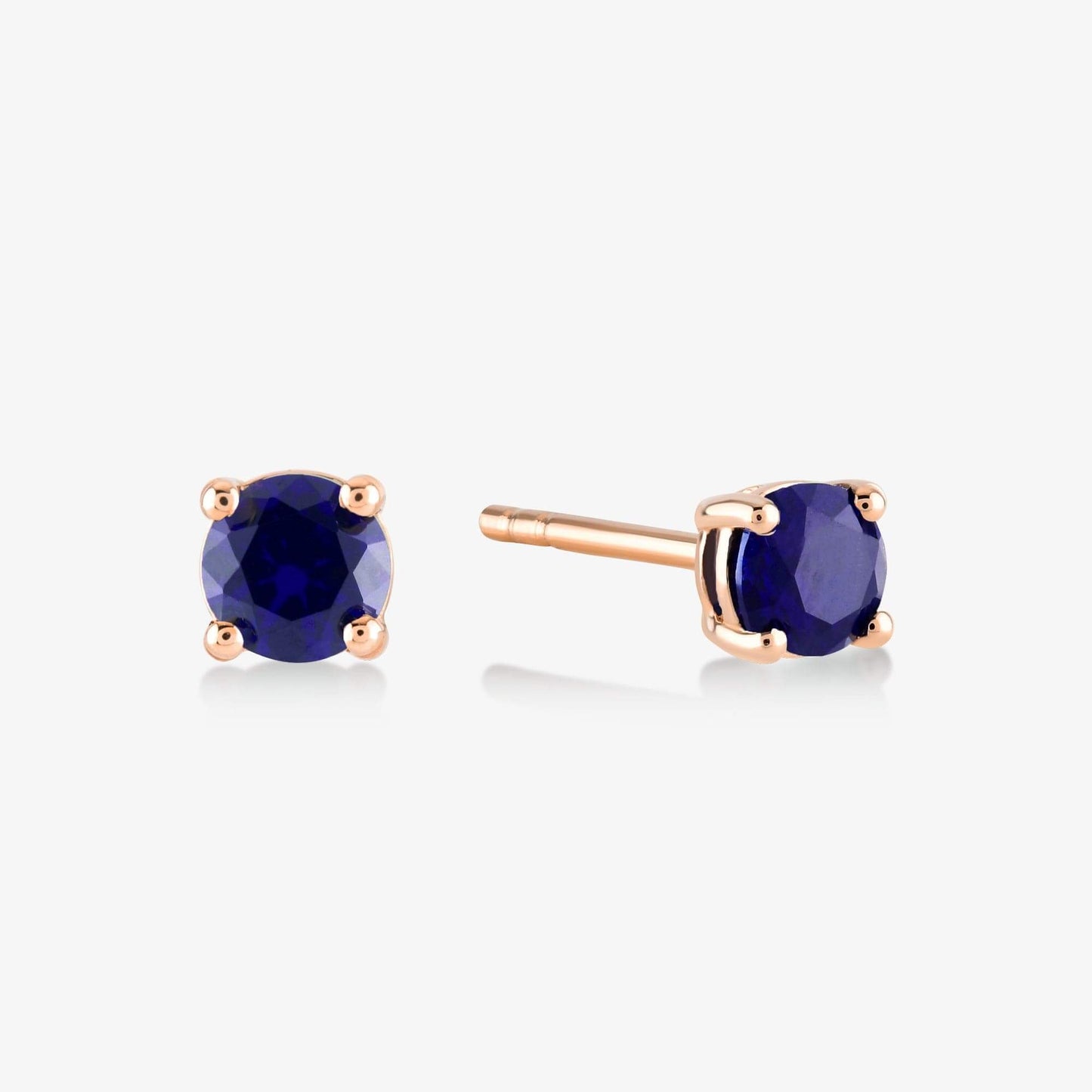 Sapphire Stud Earrings in 14K Solid Gold