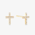Diamond Accent Cross Stud Earrings