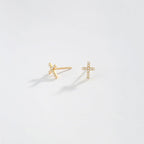 Diamond Accent Cross Stud Earrings