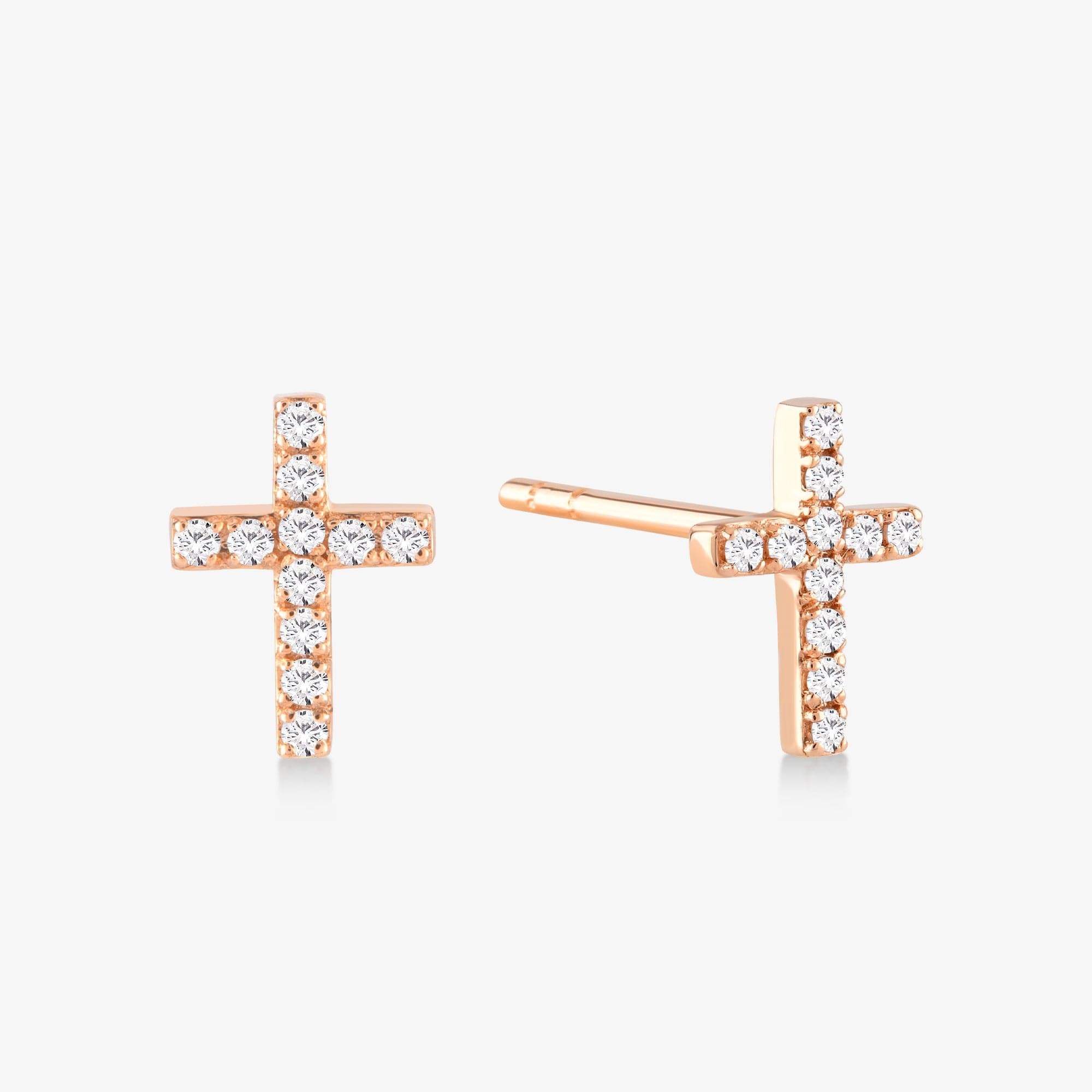 Diamond Accent Cross Stud Earrings
