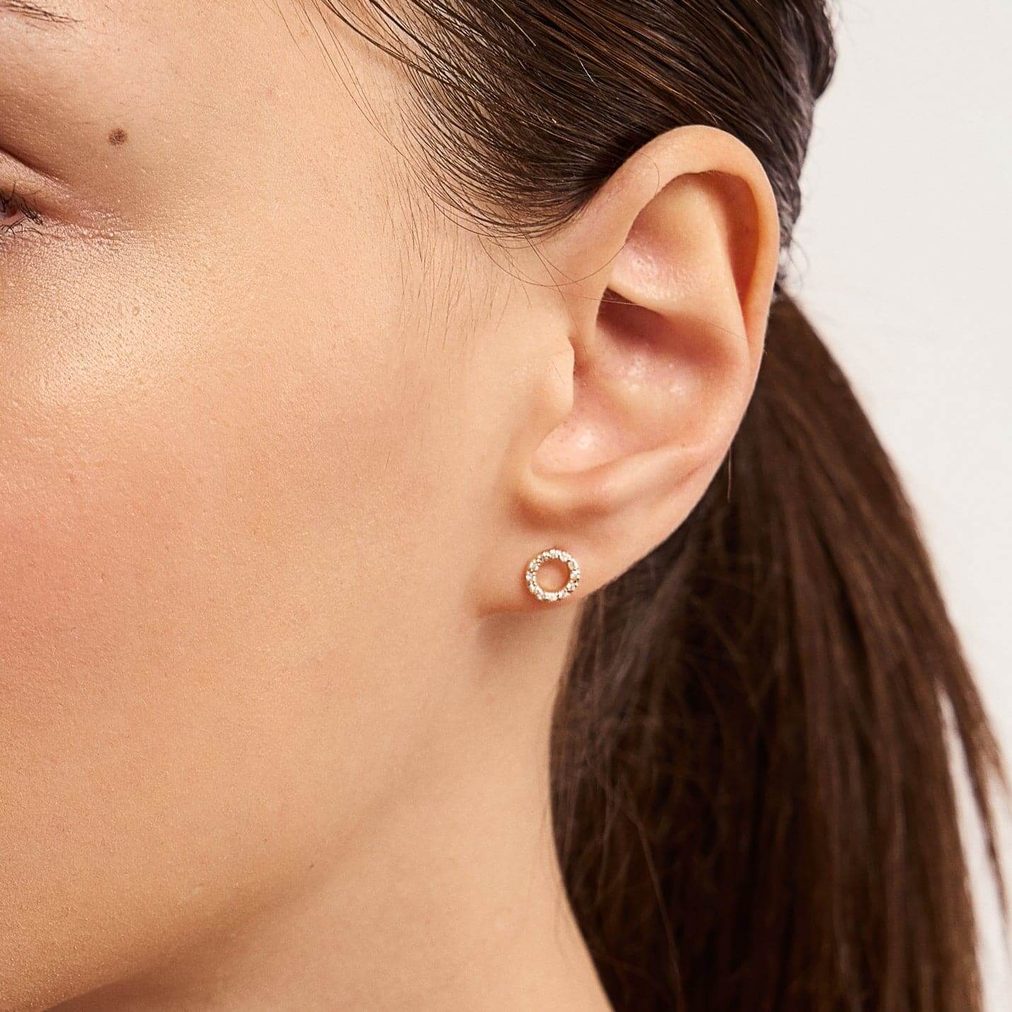Diamond Circle Earrings