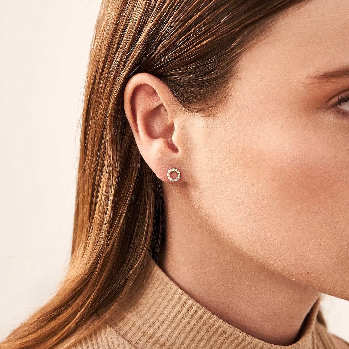 Diamond Circle Earrings