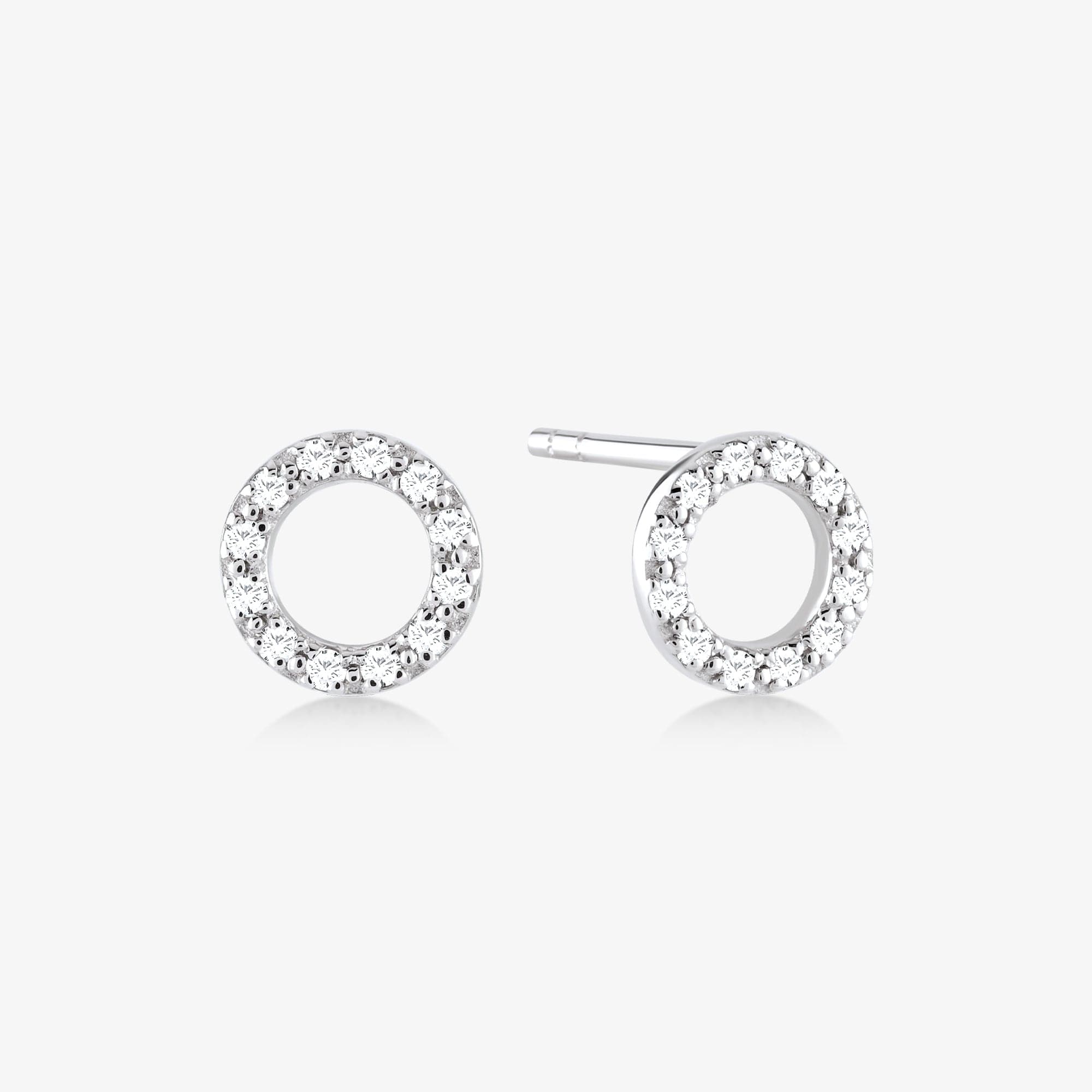 Diamond Circle Earrings