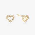Diamond Heart Stud Earrings