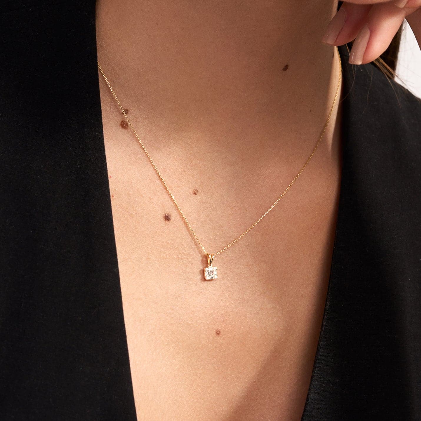 Diamond Square Necklace