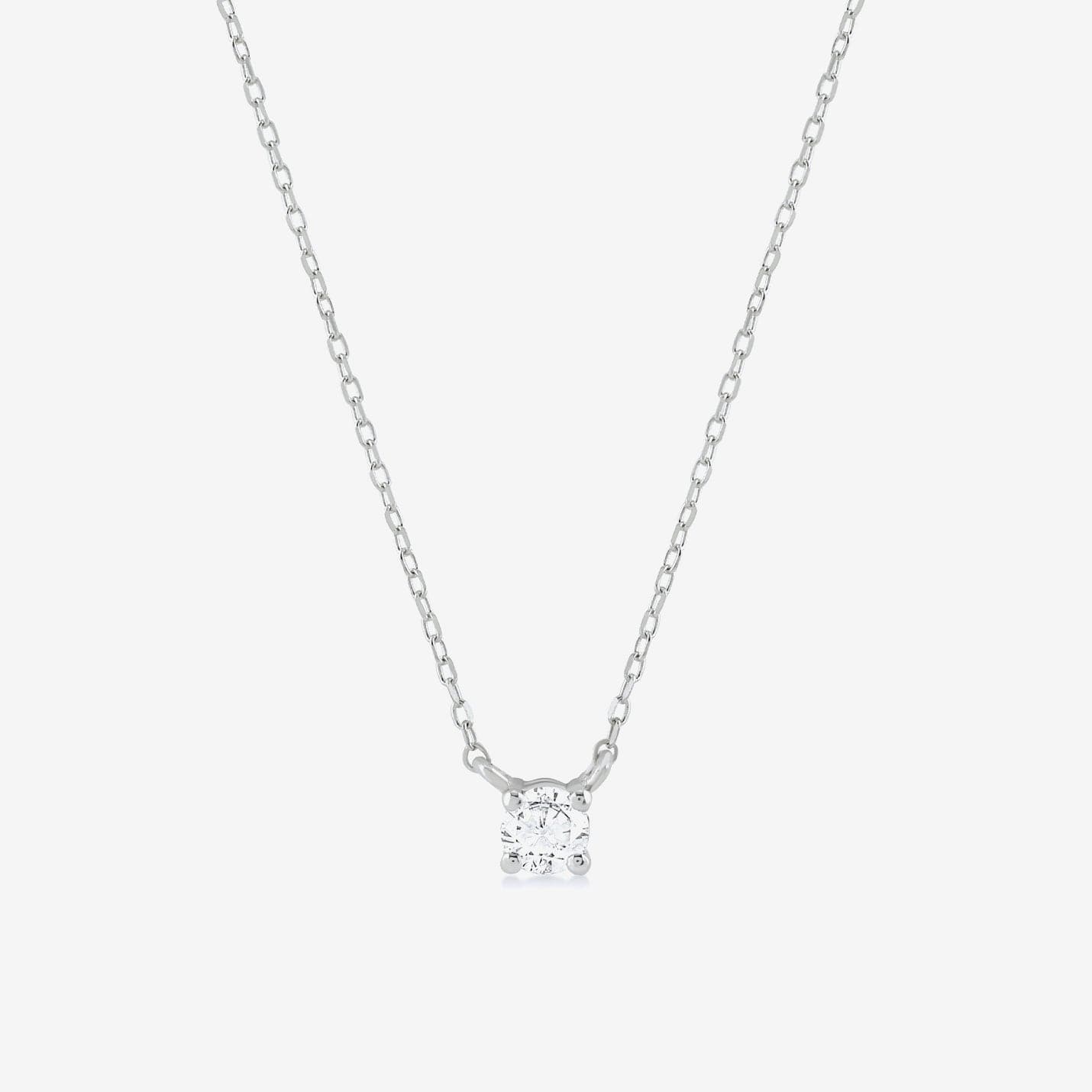 Diamond Square Solitaire Necklaces in 14K Solid Gold