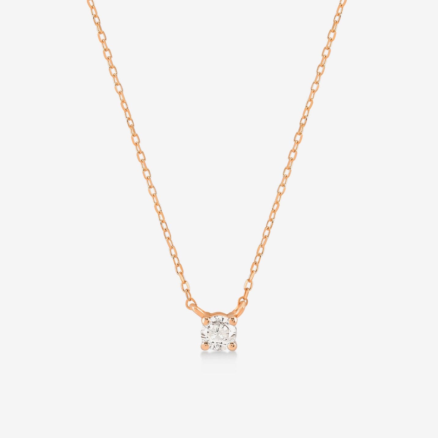 Diamond Square Solitaire Necklaces in 14K Solid Gold