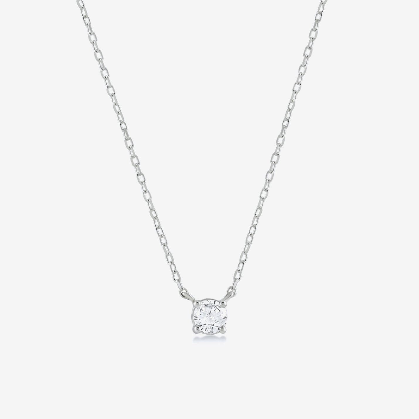 Diamond Square Solitaire Necklaces in 14K Solid Gold