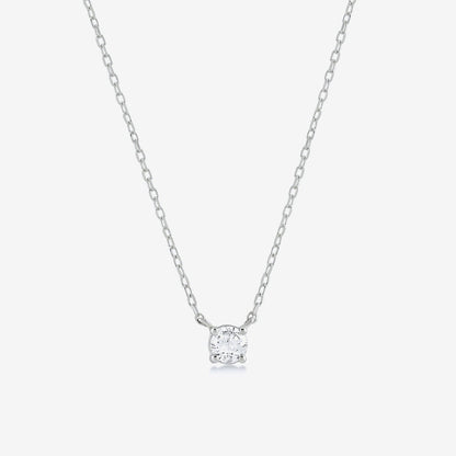 Diamond Square Solitaire Necklaces in 14K Solid Gold