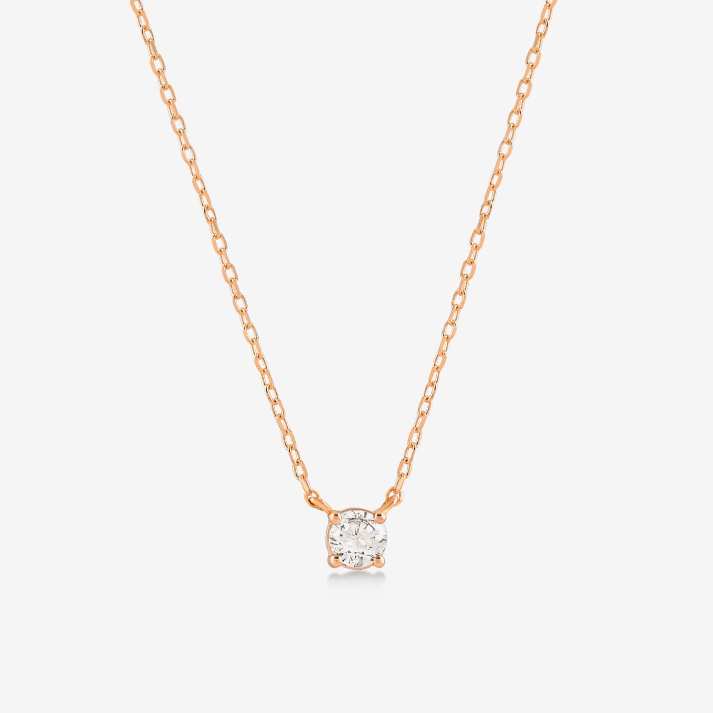 Diamond Square Solitaire Necklaces in 14K Solid Gold