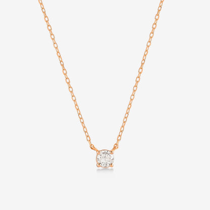 Diamond Square Solitaire Necklaces in 14K Solid Gold