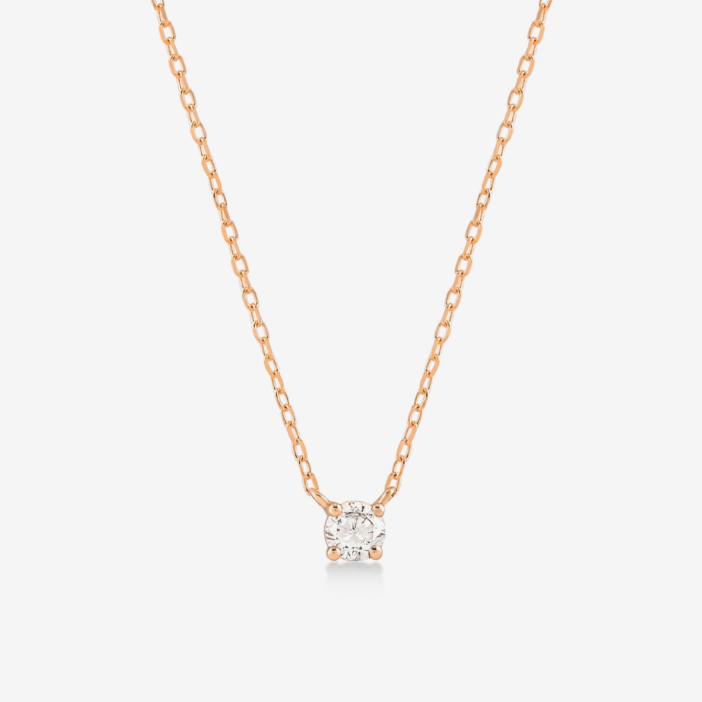 Diamond Square Solitaire Necklaces in 14K Solid Gold