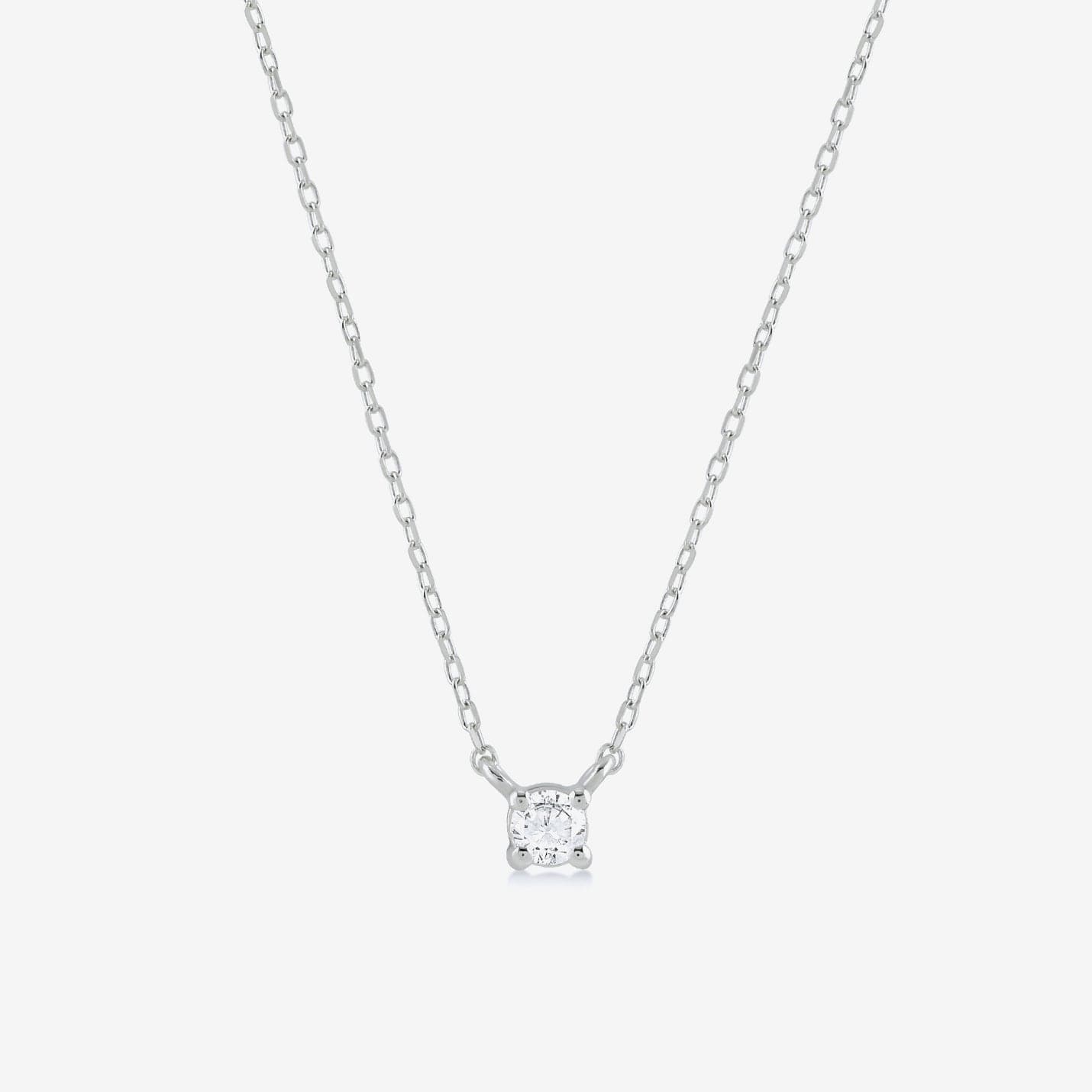 Diamond Square Solitaire Necklaces in 14K Solid Gold