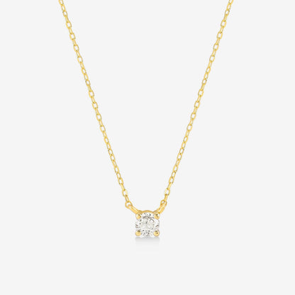 Diamond Square Solitaire Necklaces in 14K Solid Gold