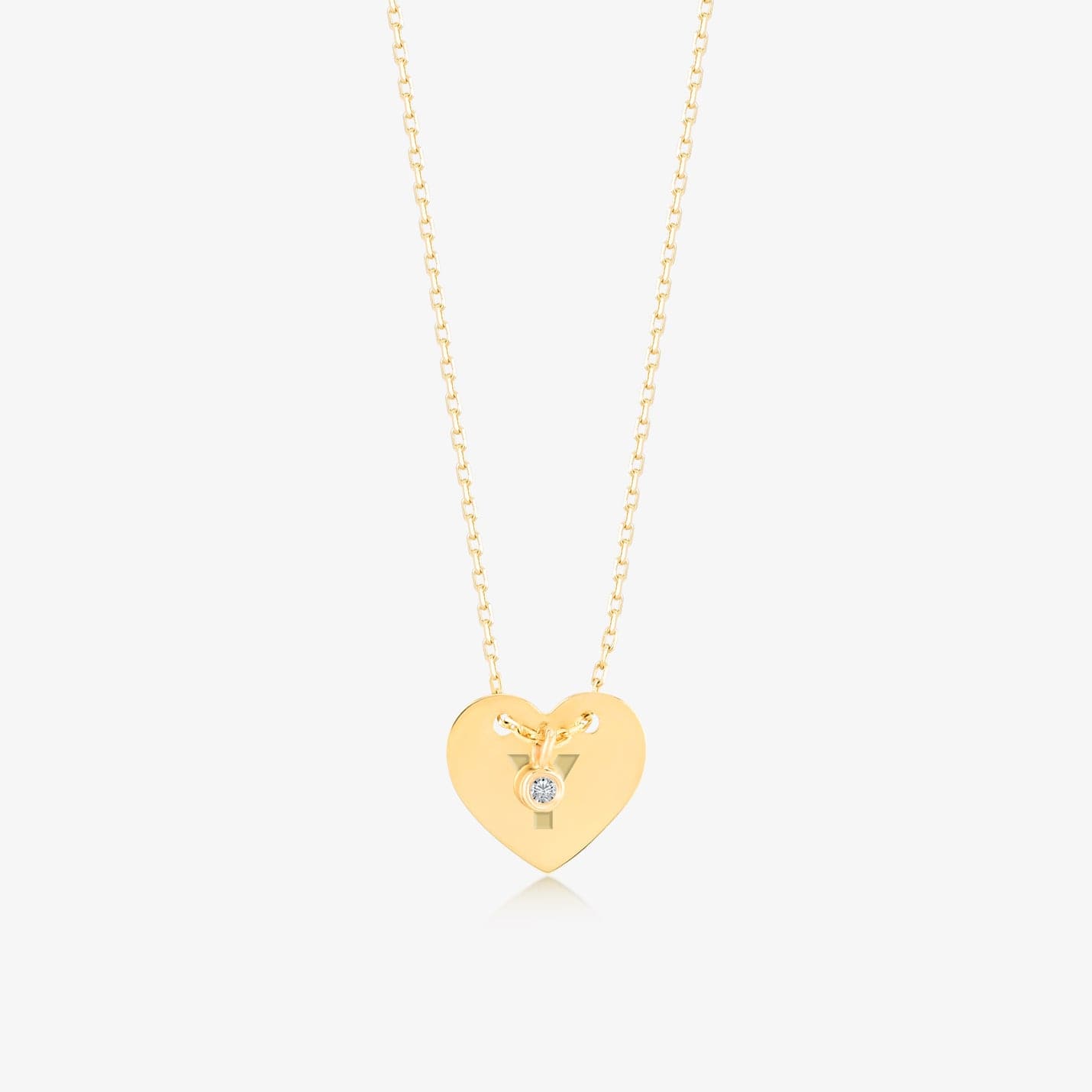 Diamond Custom Heart Necklace in 14K Solid Gold