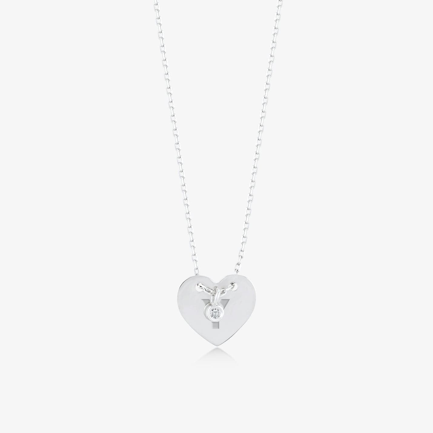 Diamond Custom Heart Necklace in 14K Solid Gold