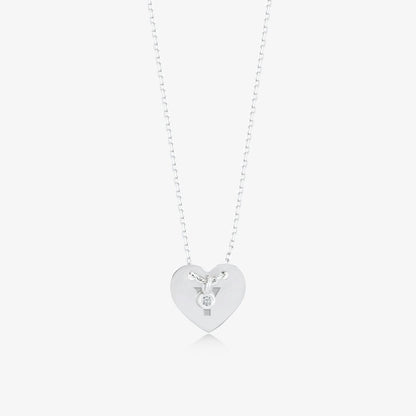 Diamond Custom Heart Necklace in 14K Solid Gold