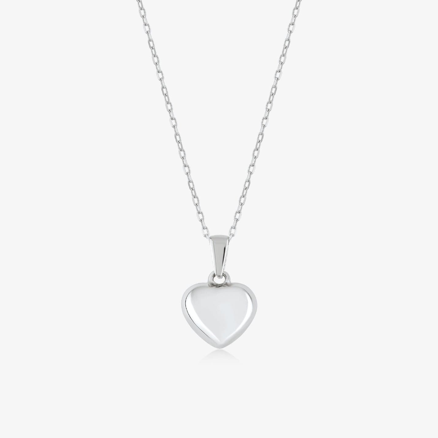 Puffed Heart Necklace in 14K Solid Gold