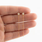 Diamond Star Drop Earrings
